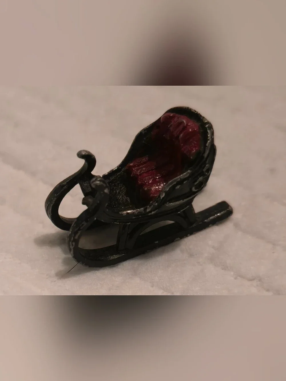 Miniature Cast Iron Victorian Sleigh Holiday  Figurine